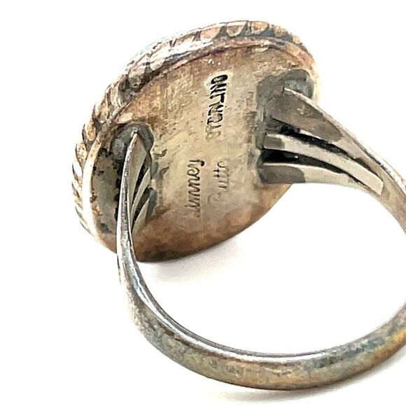 Green Turquoise Sterling Silver Ring - Picture 7 of 9